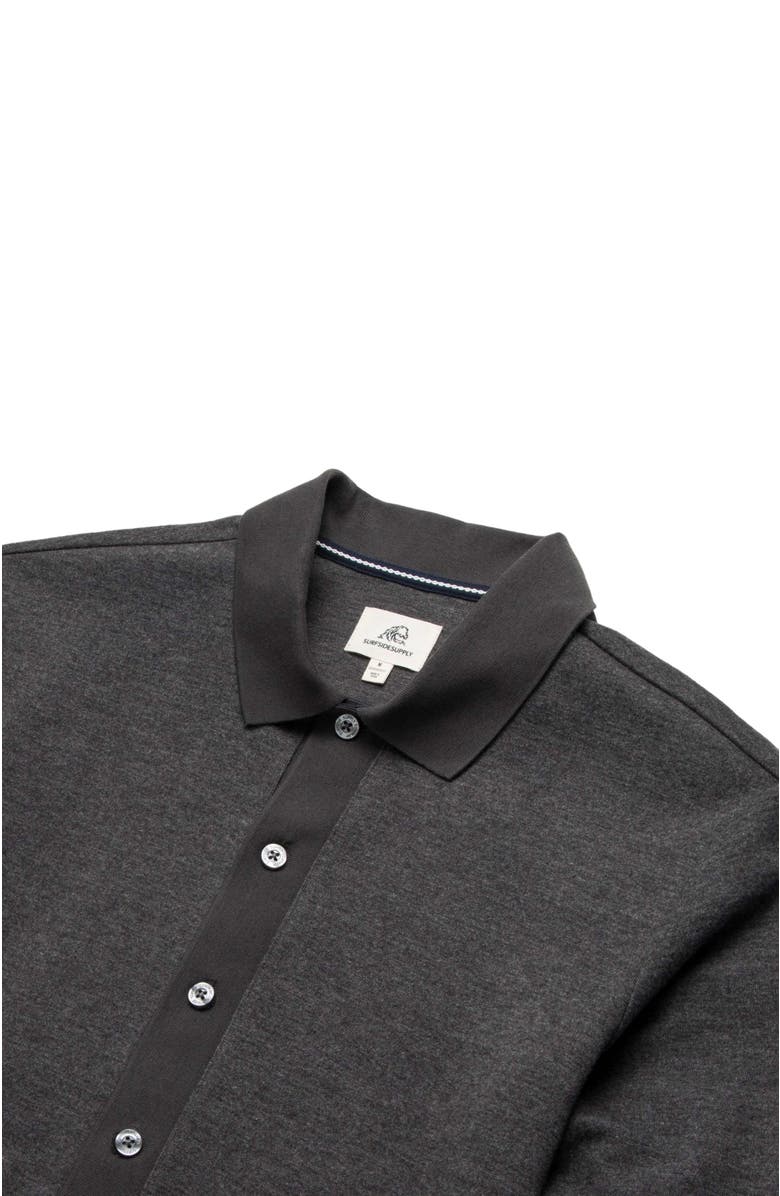 Surfside Supply Co. Wesley Polo Cardigan, Alternate, color, Charcoal Heather