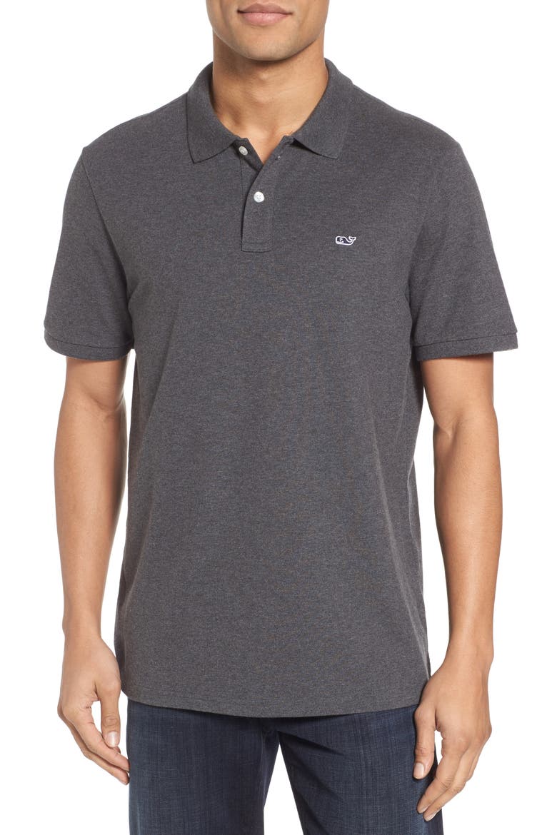 Regular Fit Piqué Polo, Main, color, CHARCOAL