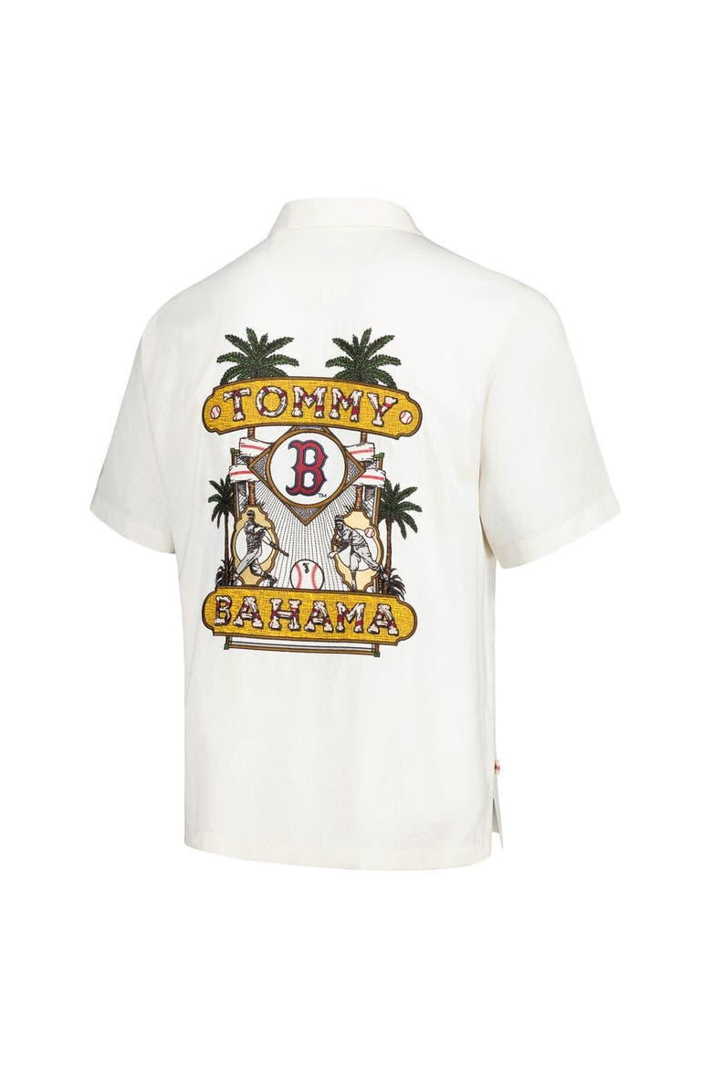 Men's Tommy Bahama White Boston Red Sox Pitcher's Paradiso Button-Up Camp Shirt, Alternate, color, White