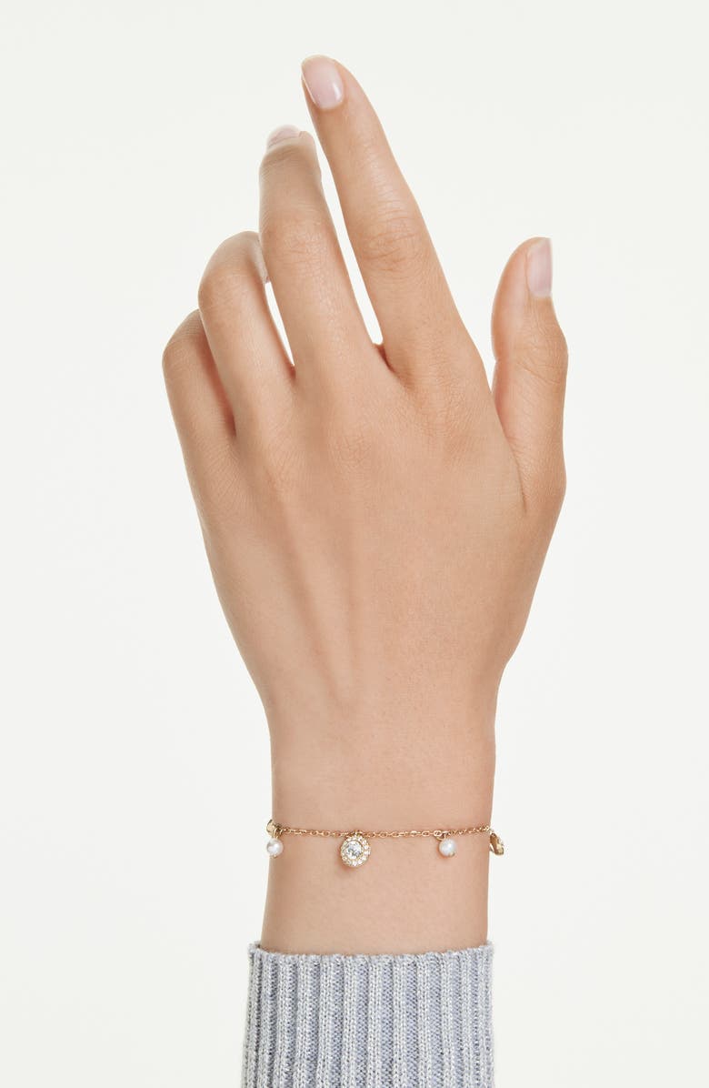 Swarovski Una Angelic Strandage Necklace, Alternate, color, Gold/ White