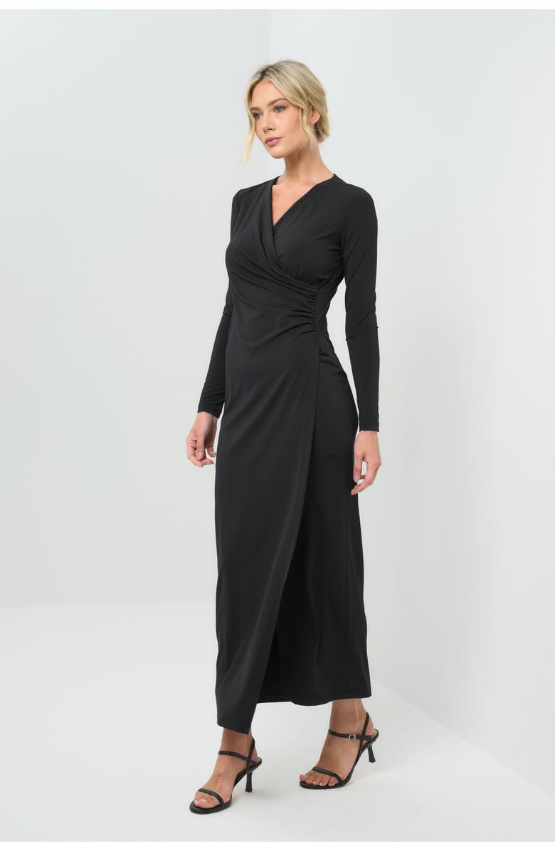 Anatomie Janie Wrap Maxi Dress, Alternate, color, Black