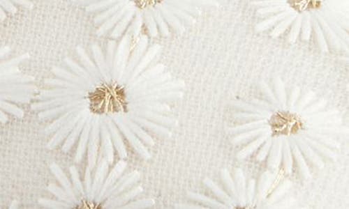 Next Kids' Embroidered Daisy Mary Jane Flat In Neutral