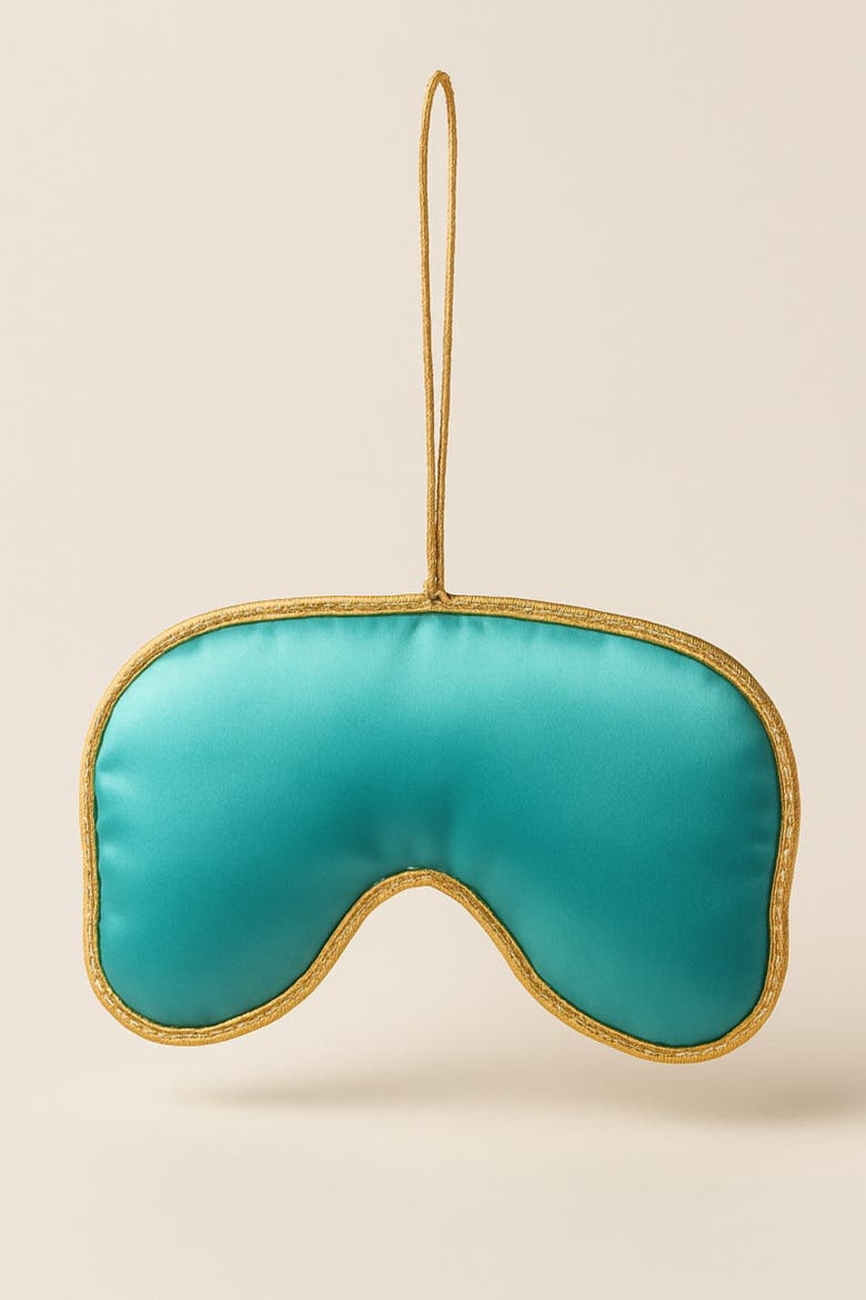 Holly Golightly Sleep Mask Ornament, Alternate, color, Aquarium blue