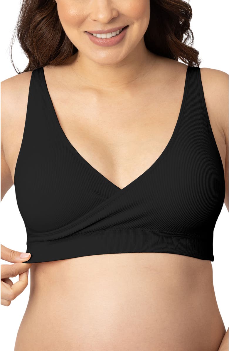 Kindred Bravely Sublime Adjustable Crossover Nursing & Lounge Bra - Fits Sizes 30B-40D, Main, color, Black