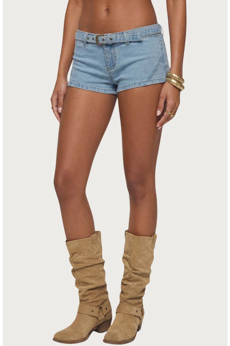 Ciel Low Rise Micro Denim Shorts, Alternate, color, LIGHT-BLUE-WASHED