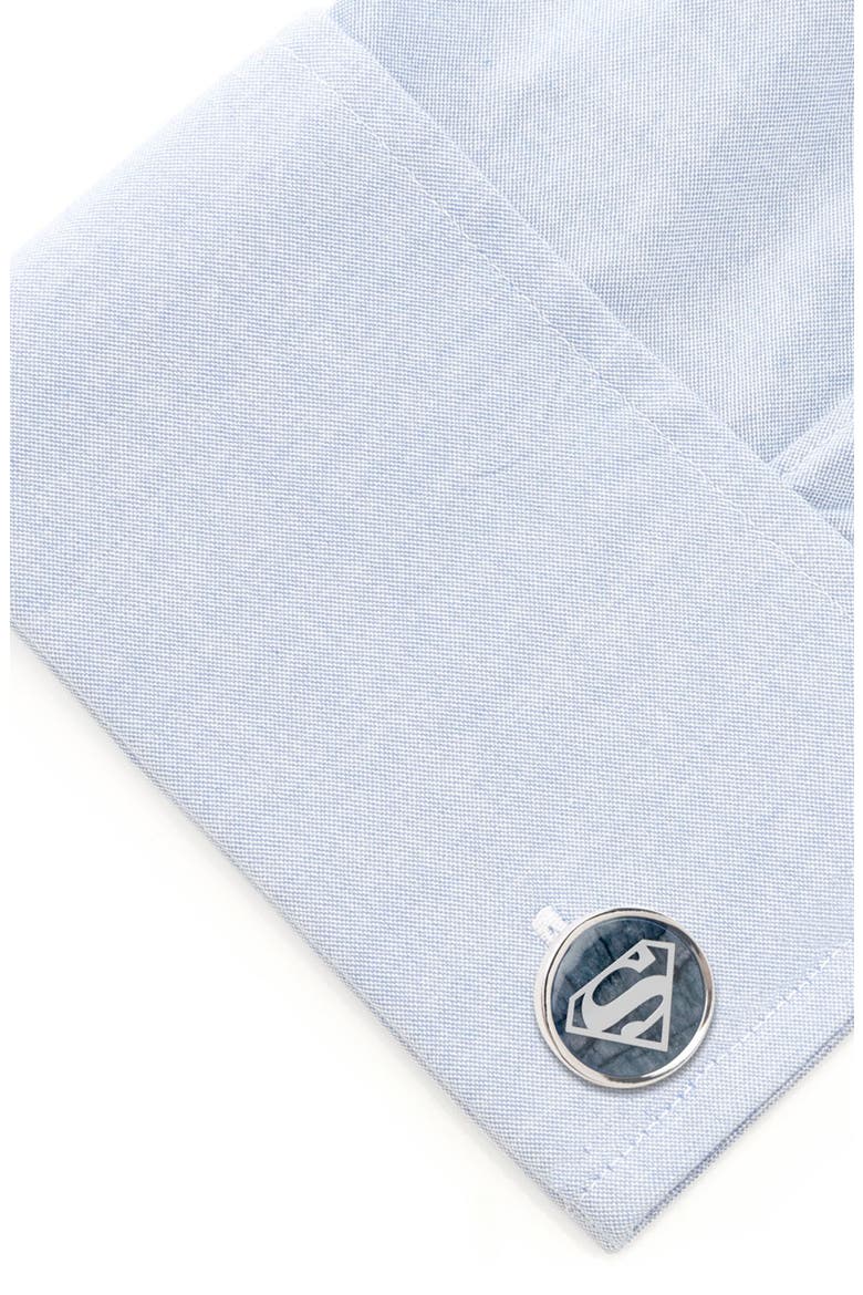 Superman Cuff Links, Alternate, color, SILVER