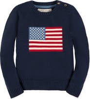 Hope & Henry Kids' Organic Crew Neck Flag Sweater