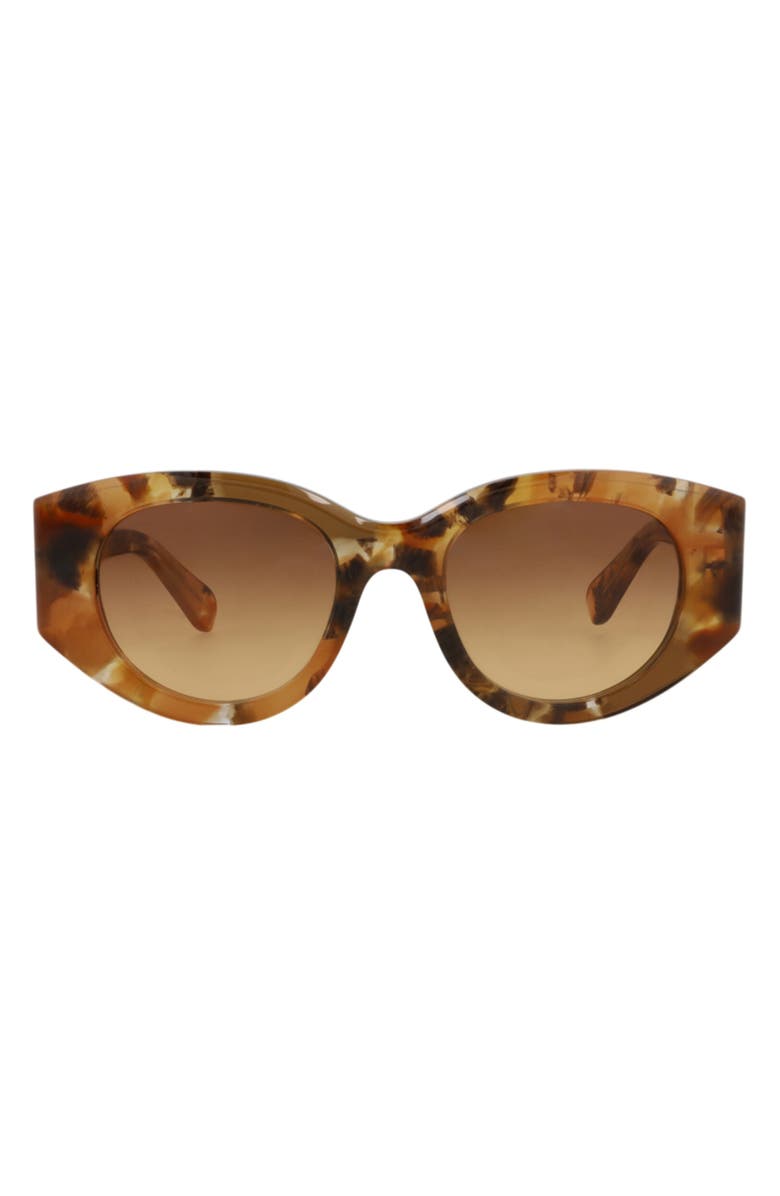 Chloé 51mm Oval Sunglasses, Main, color, Havana Havana Brown