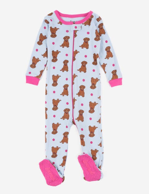 Kids Footed Printed Cotton Matching Family Pajamas, Animal Kingdom Prints (Toddler, Little Kid & Big Kid)