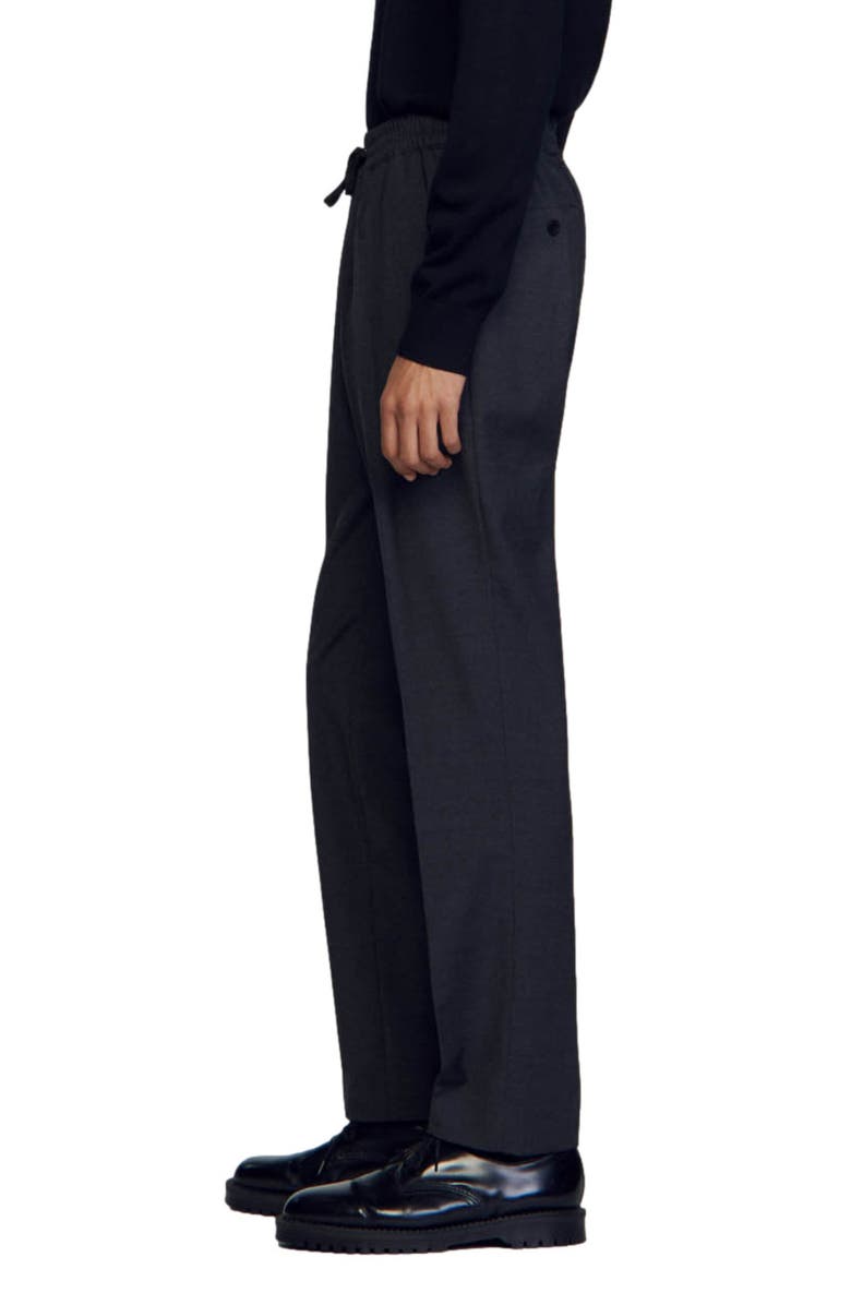 SANDRO New Alpha Straight Leg Wool Blend Pants, Alternate, color,