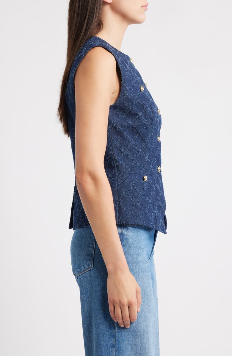 ZOE AND CLAIRE Jacquard Denim Vest, Alternate, color, 