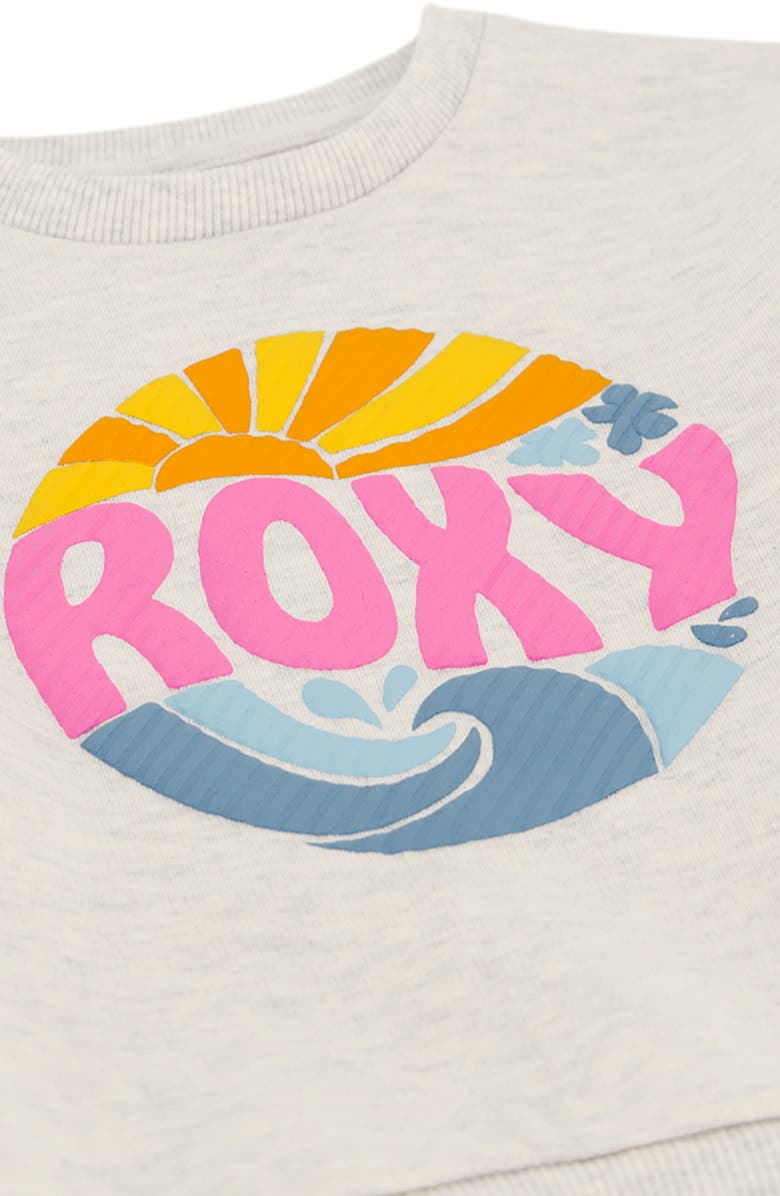 Roxy Kids' Fleece Graphic Pullover & Pants Set, Alternate, color, Heather Grey