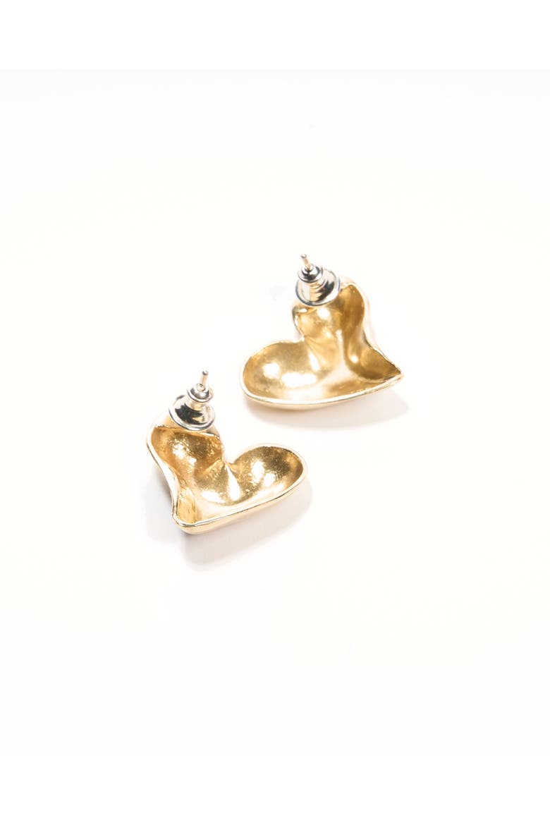 Duo Earrings, Alternate, color, Brass