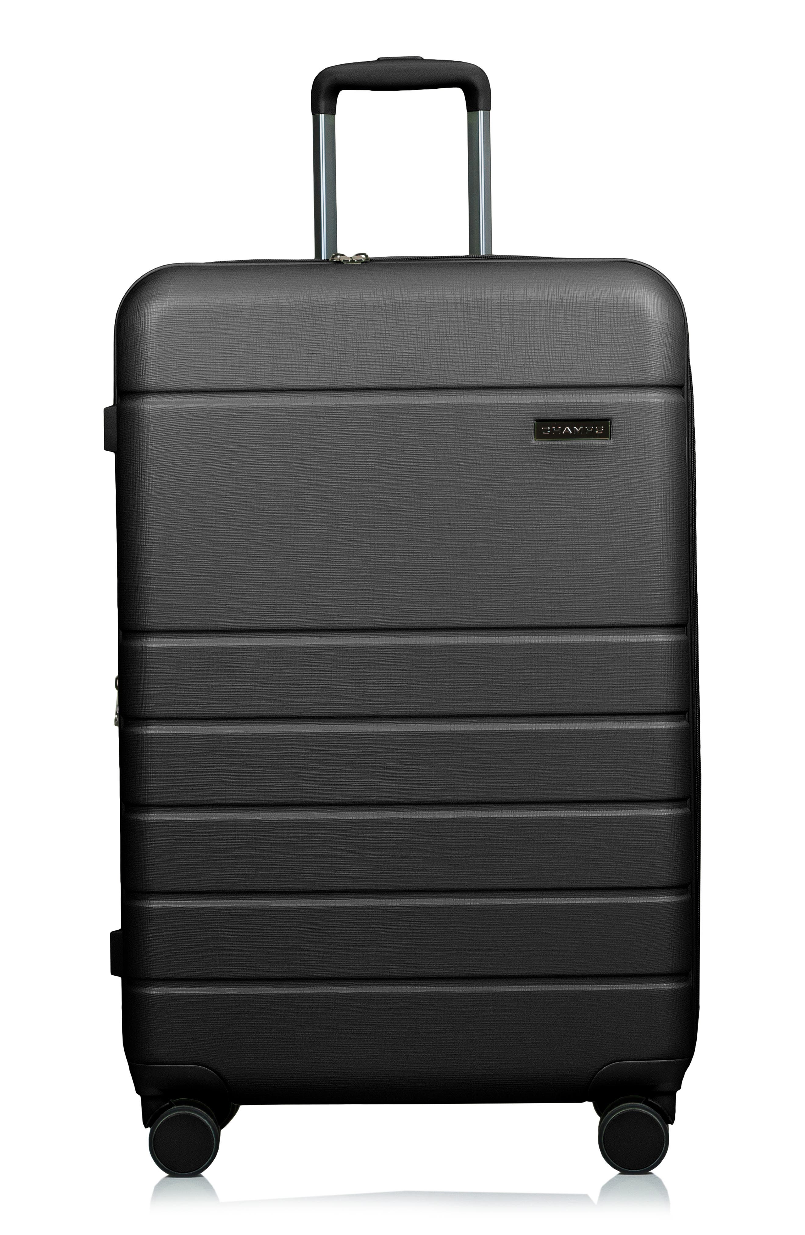 CHAMPS Spinner Suitcase 3-Piece Luggage Set, Alternate, color, Black