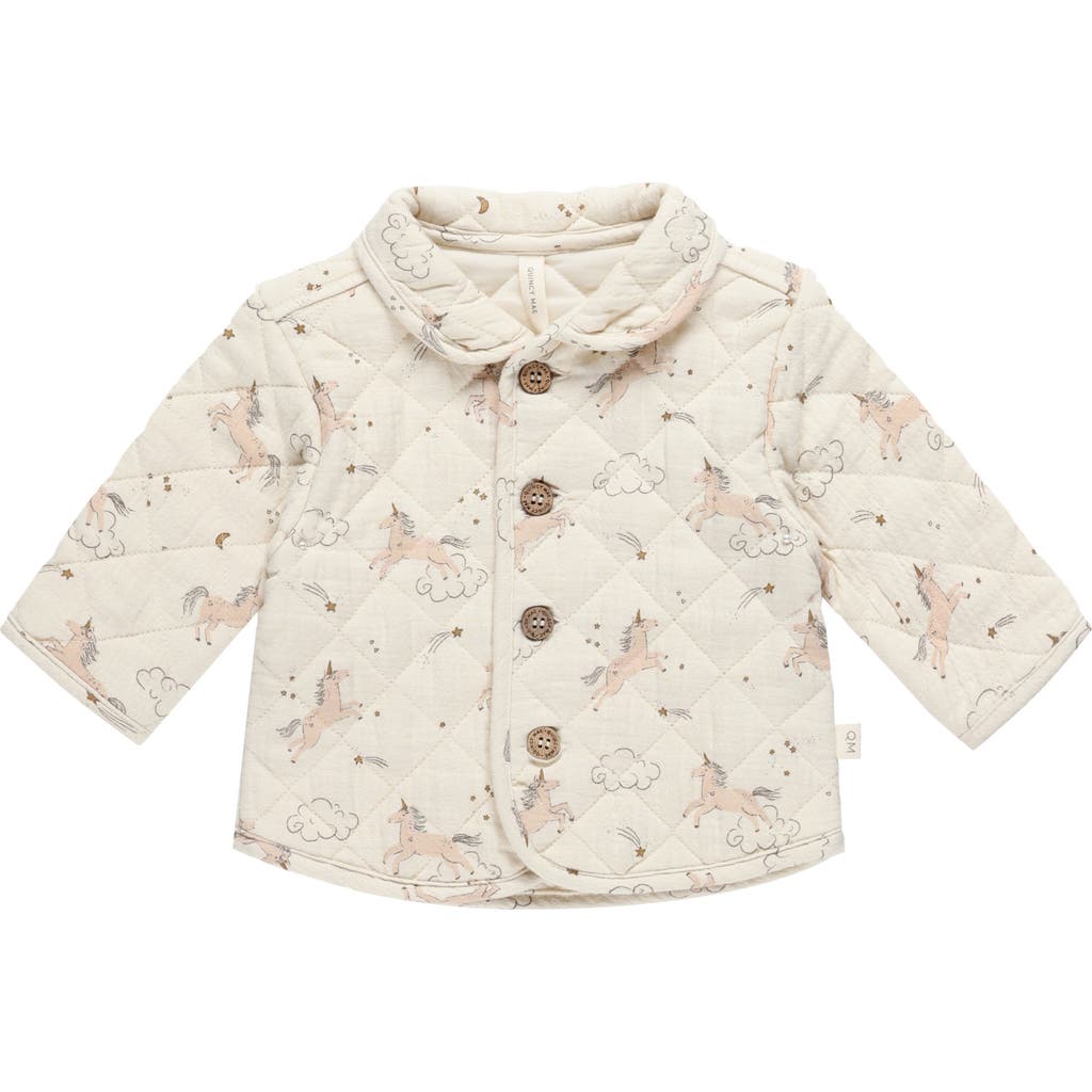 Quincy Mae Quilted Organic Cotton Jacket In Neutral