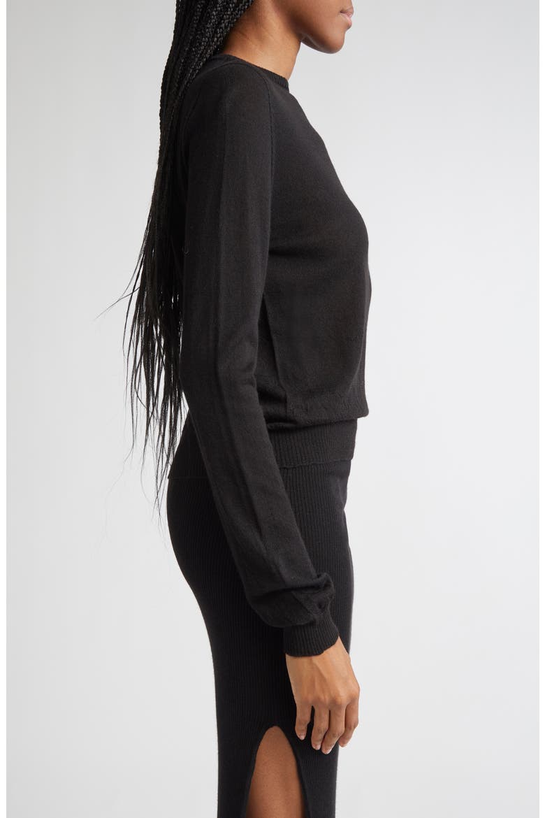 Biker Level Virgin Wool Crewneck Sweater, Alternate, color, BLACK