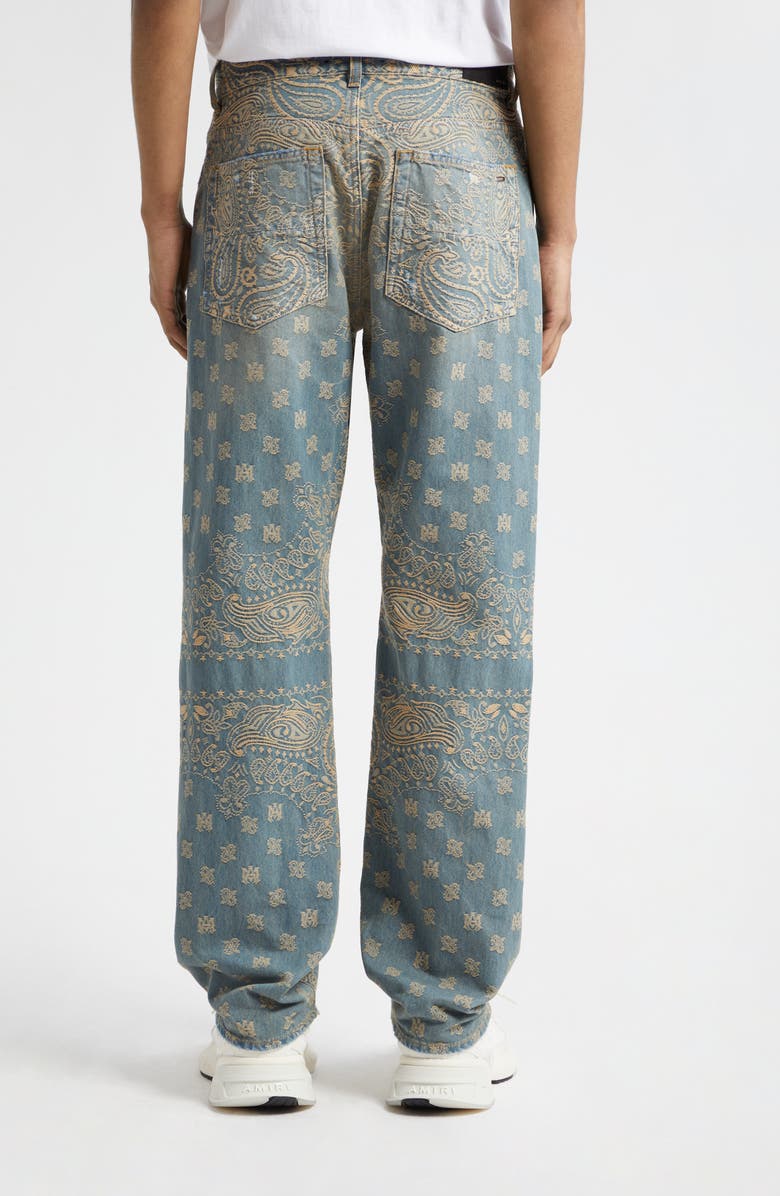 AMIRI Bandana Jacquard Straight Leg Jeans, Alternate, color, Crafted Indigo