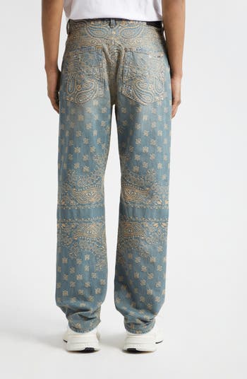 AMIRI Bandana Jacquard Straight Leg Jeans | Nordstrom