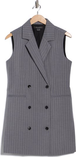 Pinstripe Sleeveless Blazer Dress