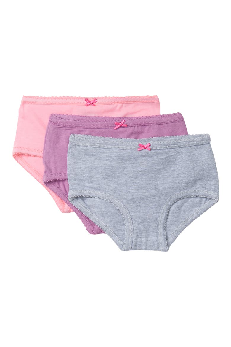 Kids' Solid 3-Pack Assorted Hipster Briefs, Main, color, PINK/ CORAL/ GREY