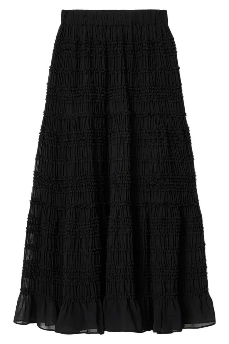 Lotus Tiered Maxi Skirt, Alternate, color, BLACK