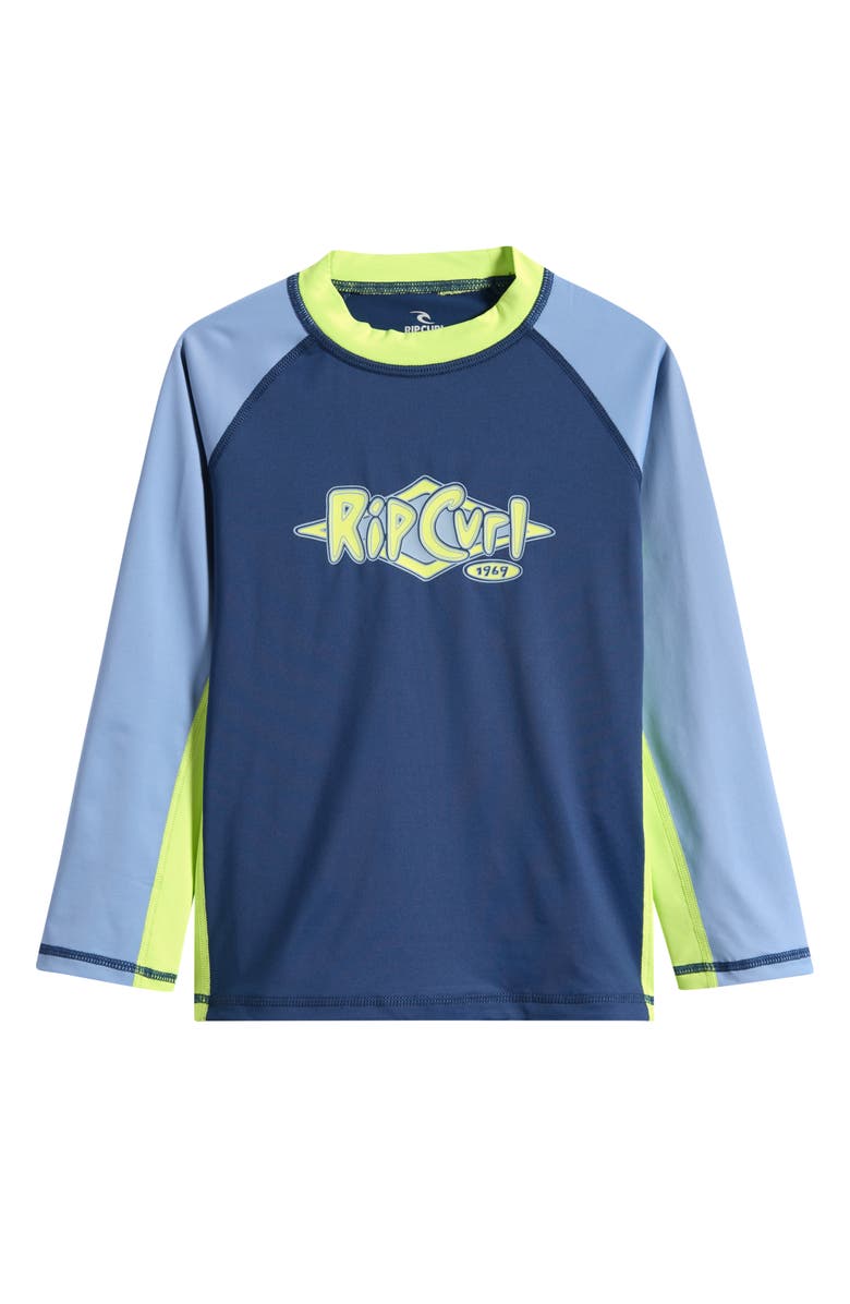 Rip Curl Kids' Ride the Wave Long Sleeve Rashguard, Main, color, Light Navy