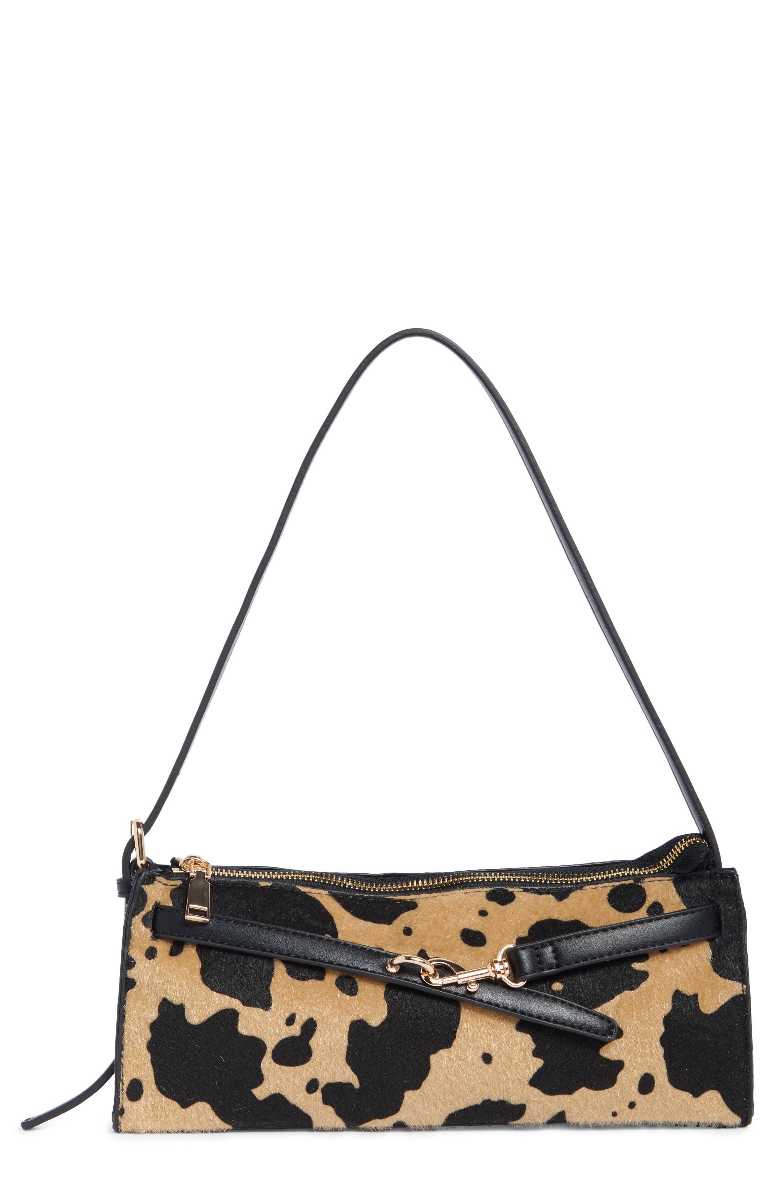 Faux Calf Hair Shoulder Bag