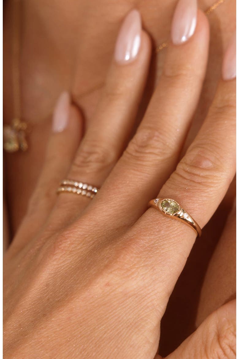 Oval Birthstone Signet Ring, Alternate, color, August Gold Vermeil