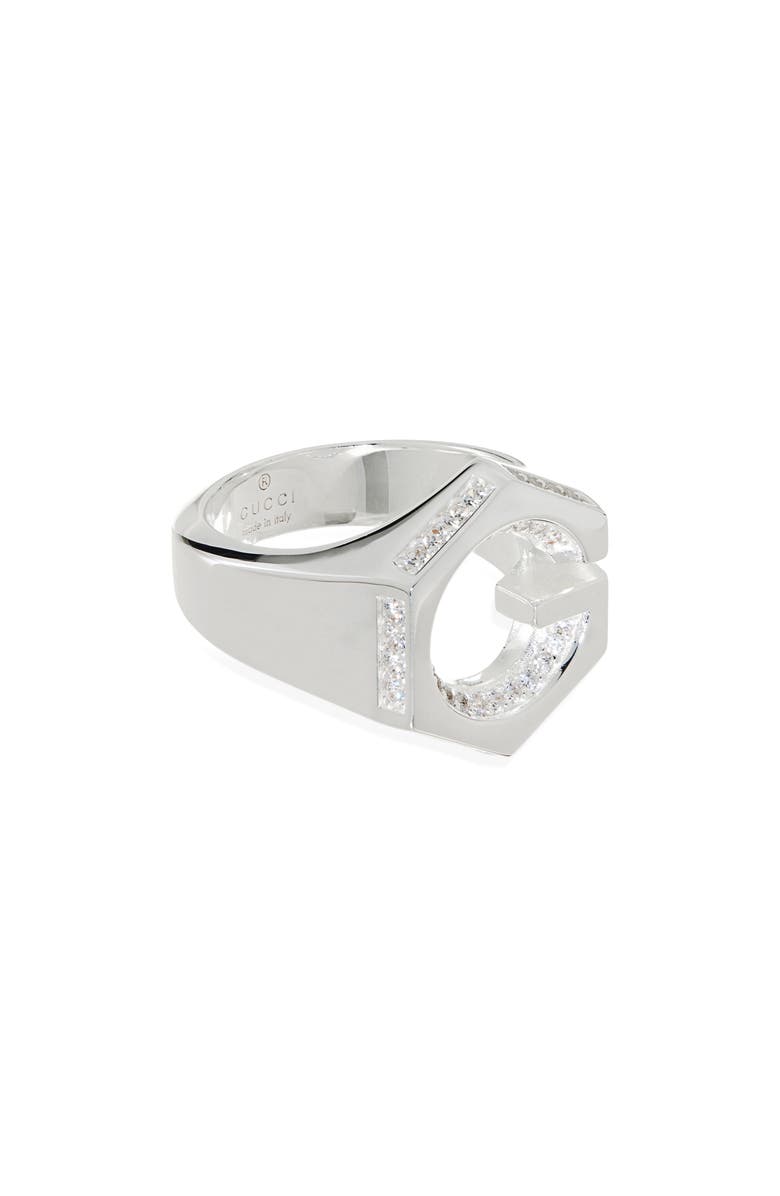 Gucci G Cube Ring, Main, color, Silver/ White