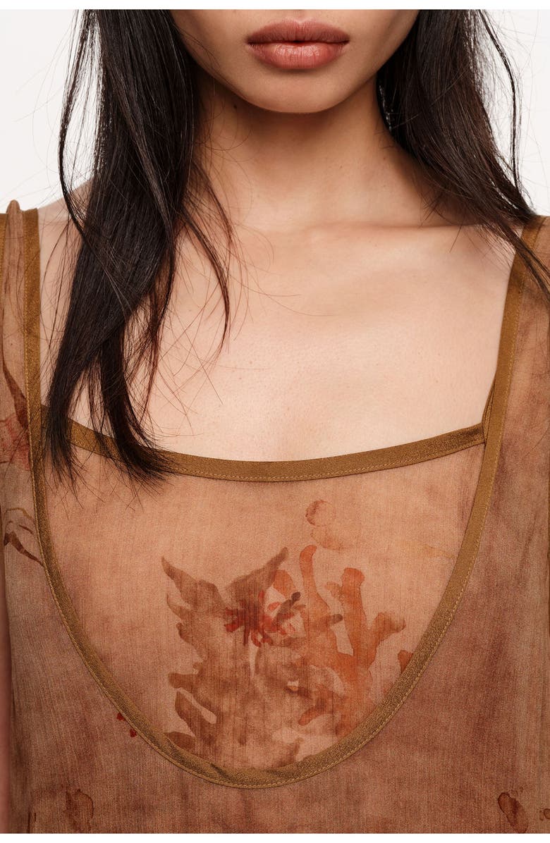 Bimba y Lola Dress With Buttoned Hem, Alternate, color, Underwater Garden