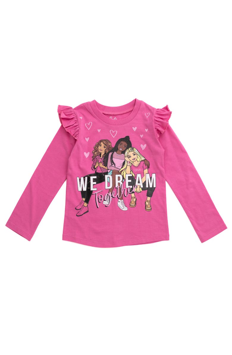 Barbie 2-Pack Long Sleeve T-Shirts, Alternate, color, Pink / Black