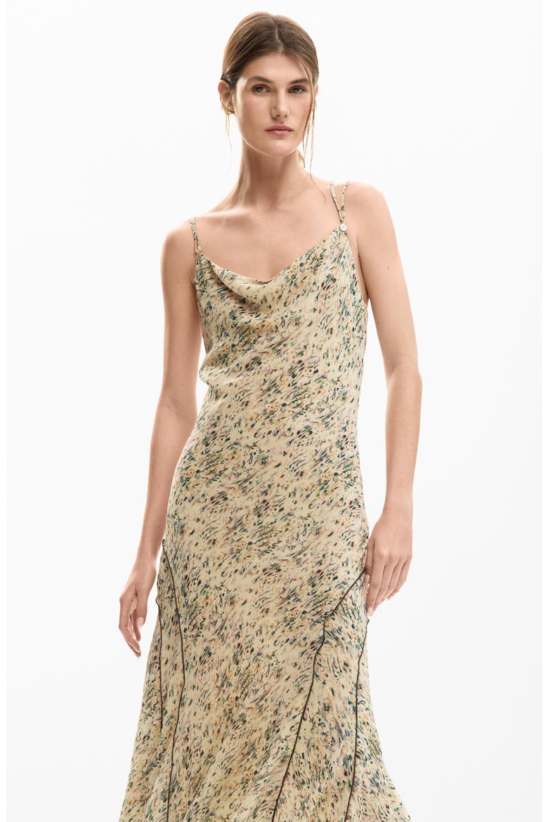 Abstract Print Slipdress, Alternate, color, MEDIUM BEIGE