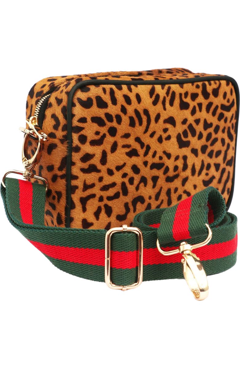 The Artisan & Company Leopard Leather Camera Crossbody Bag, Alternate, color, Leopard Print