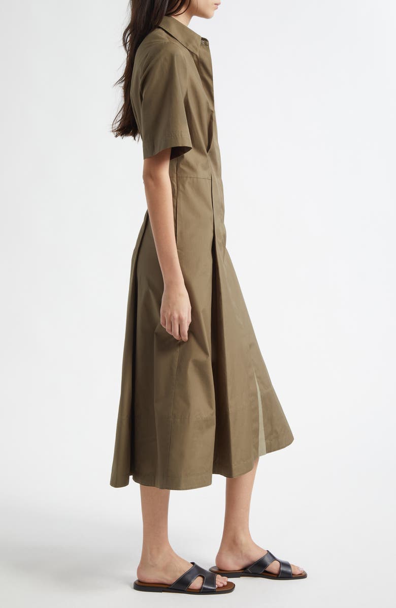 Vince Canvas Tape Flare Shirtdress, Alternate, color, Moss Smoke