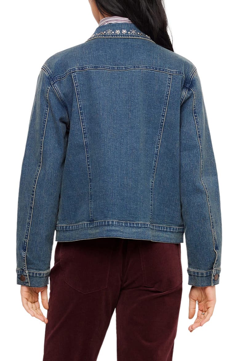 Embellished Denim Jacket, Alternate, color, DENIM