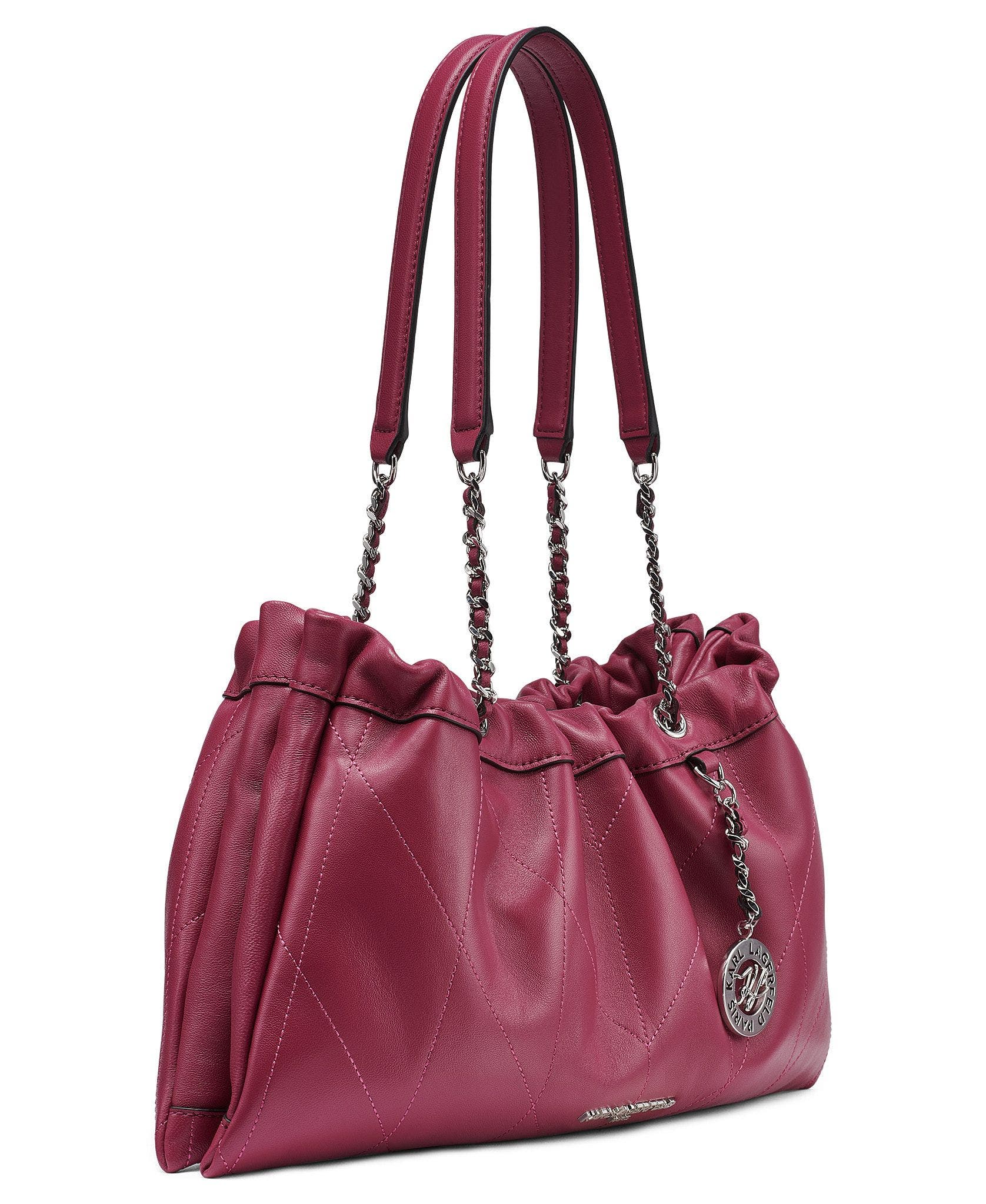Amandine Leather Shoulder Bag, Alternate, color, Currant