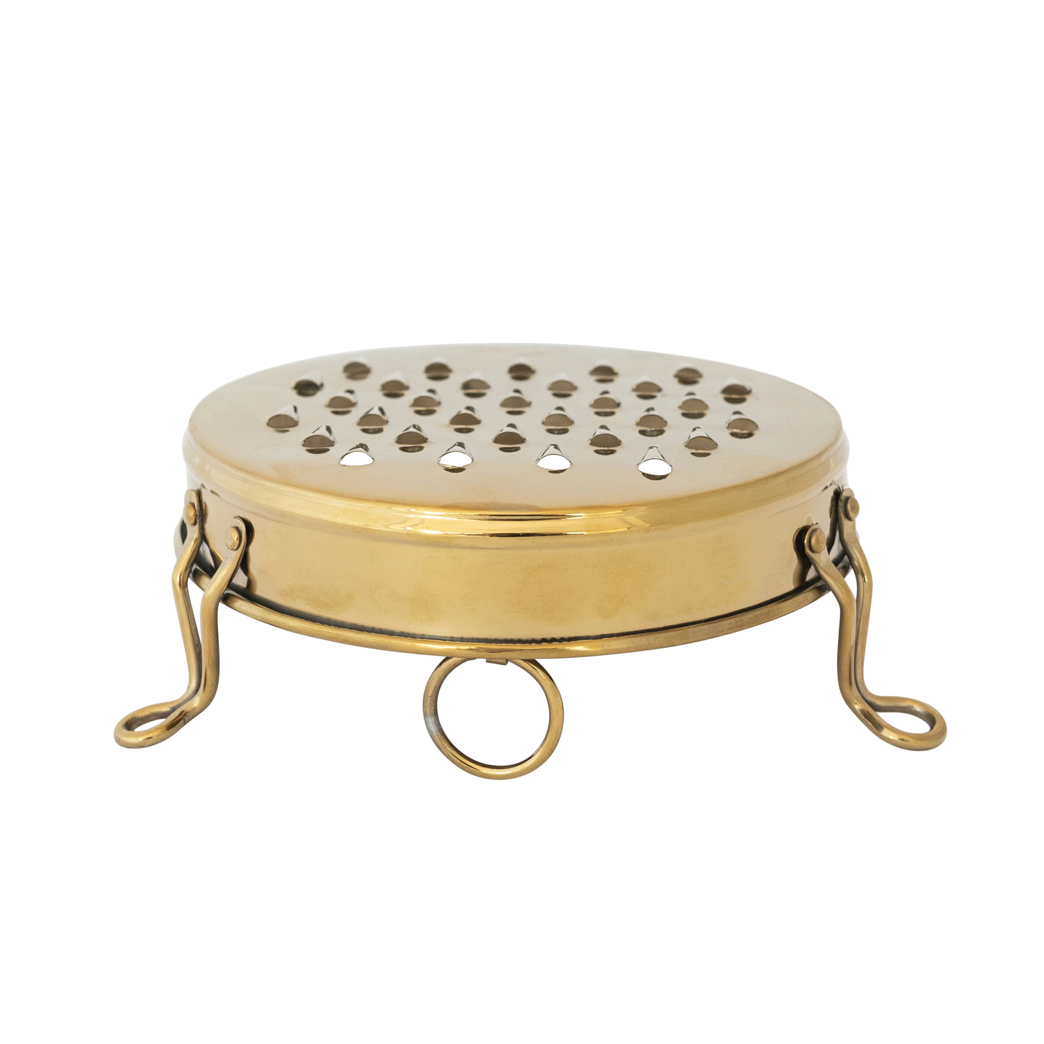 Storied Home Round Stainless Steel Footed Grater, Gold Finish