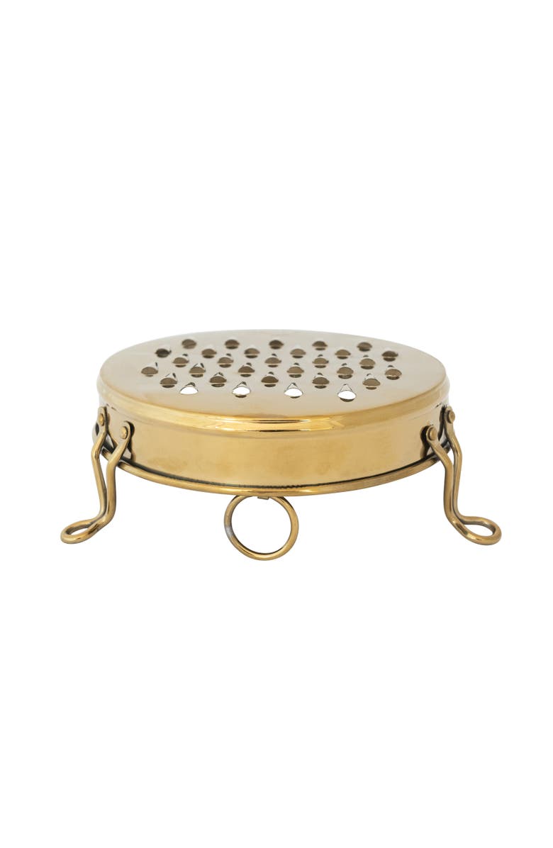 Storied Home Round Stainless Steel Footed Grater, Gold Finish, Main, color, Gold
