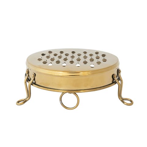Round Stainless Steel Footed Grater, Gold Finish