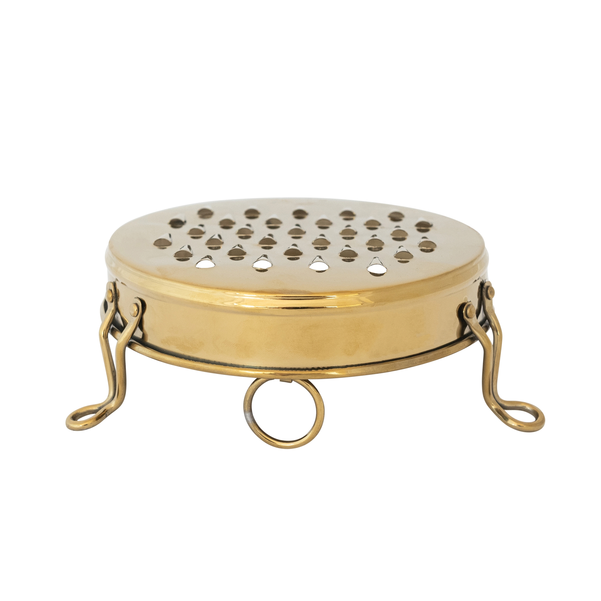 Storied Home Round Stainless Steel Footed Grater, Gold Finish - Gold