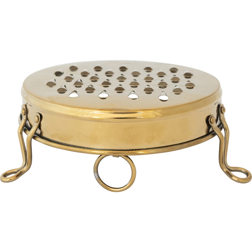 Storied Home Round Stainless Steel Footed Grater, Gold Finish