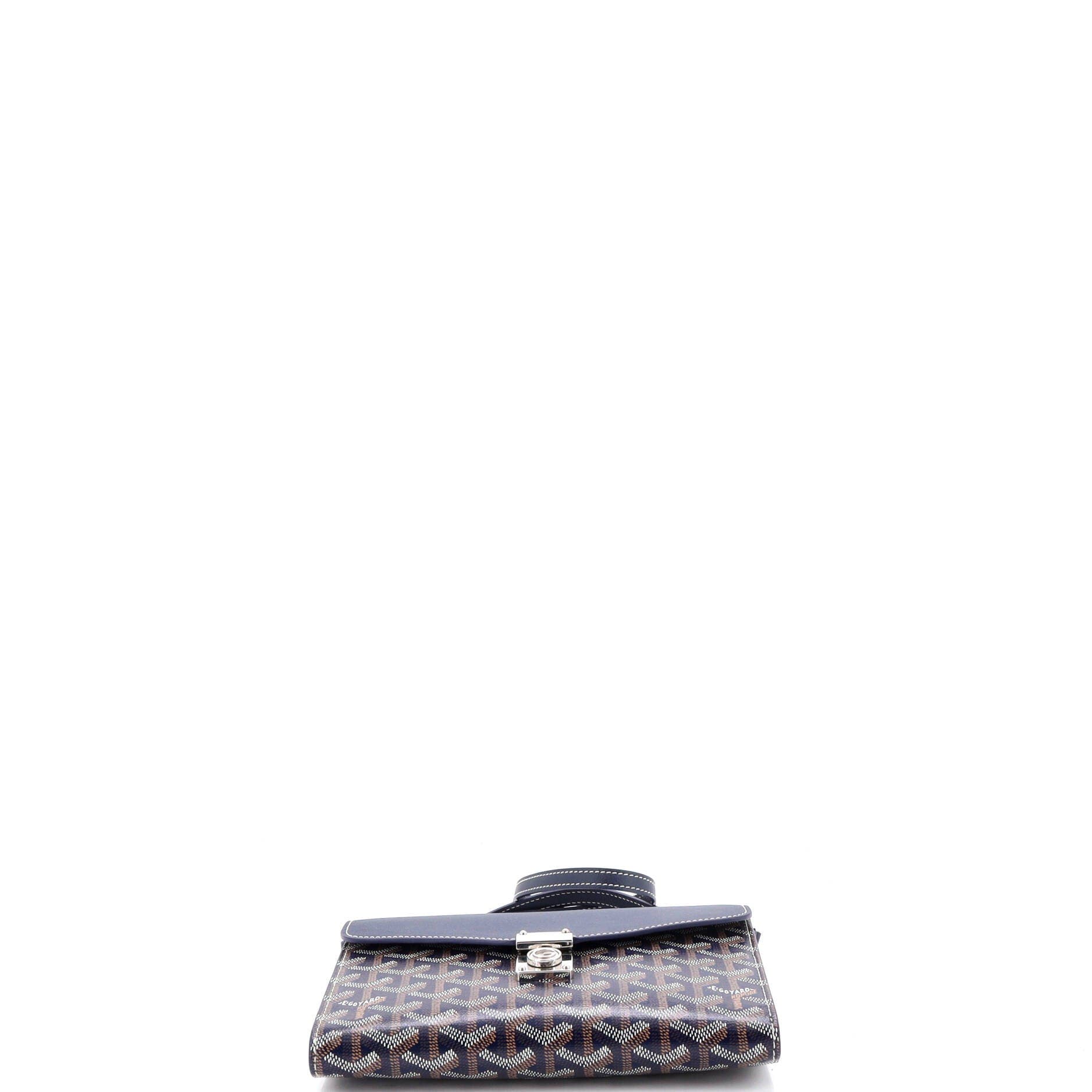 Pre-Owned Goyard Chypre Wallet on Strap Coated Canvas with Leather, Alternate, color, 