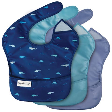 Mess-Proof and Waterproof Baby Food  BPA-Free Bib w/Adjustable Closure 3pc - Solids