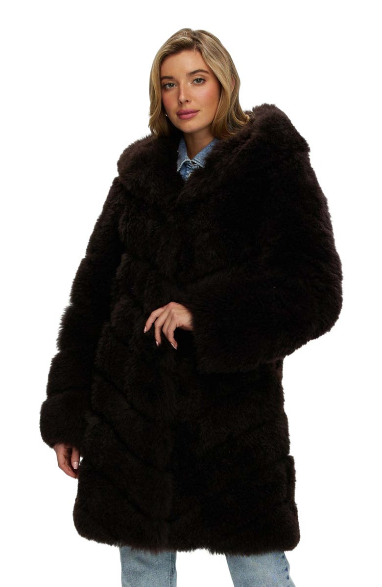 GORSKI Select Cashmere Goat Diagonal Parka, Main, color, Brown