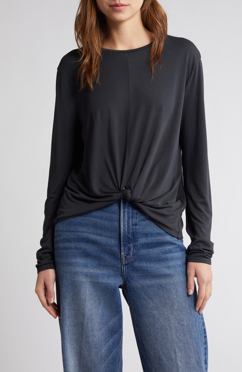 rag & bone Jenna Knotted Long Sleeve T-Shirt, Main, color, 