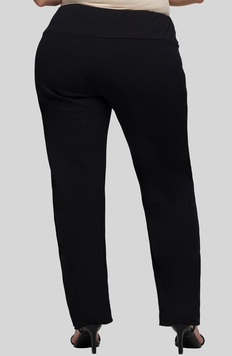 24seven Comfort Apparel High Waist Straight Leg Pants, Alternate, color, Black