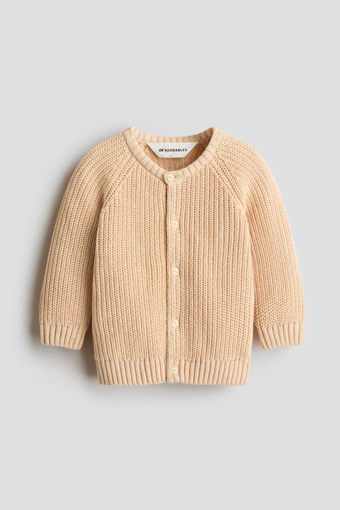 Patent-Knit Cotton Cardigan