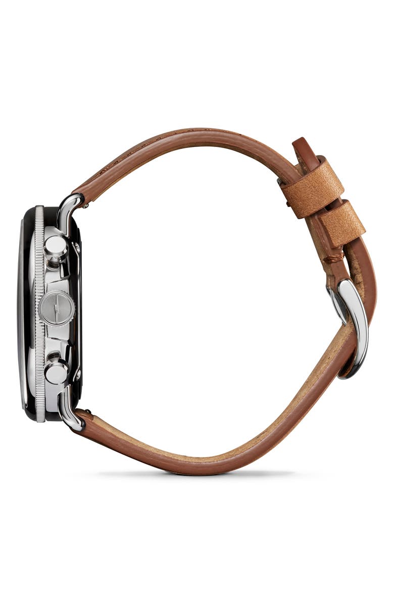 Shinola Canfield Model C56 Chronograph Leather Strap Watch, 43mm, Alternate, color, Blue