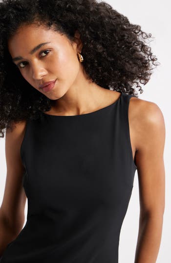 Bateau Neck Sleeveless Minidress