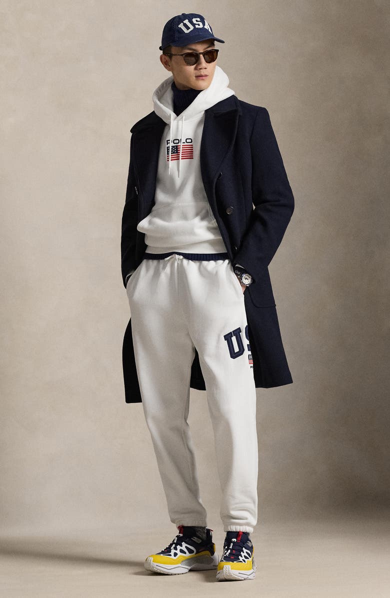 Polo Ralph Lauren Flag Fleece Sweatpants, Alternate, color, White